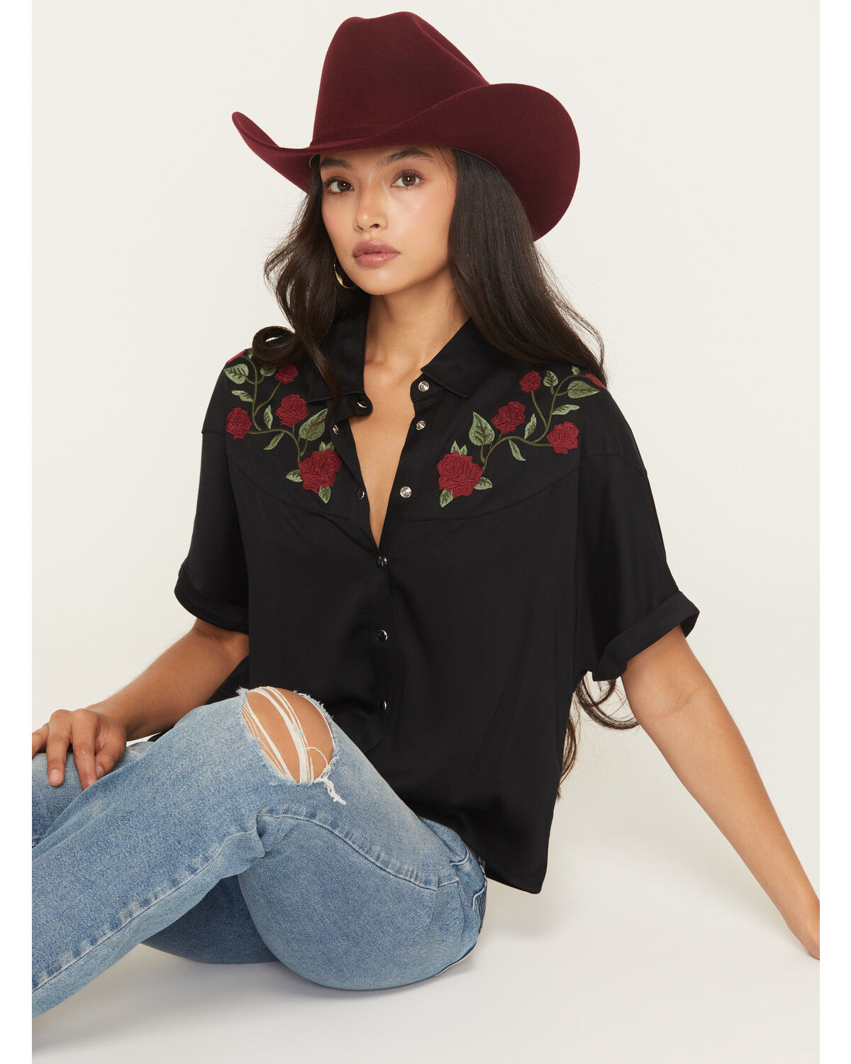 Product Name:  Ariat Women's Team Kirby Solid Long Sleeve Button-Down Stretch Western Shirt