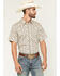 Image #1 - Cody James Men's Columbia Floral Print Short Sleeve Button-Down Stretch Western Shirt, Tan, hi-res