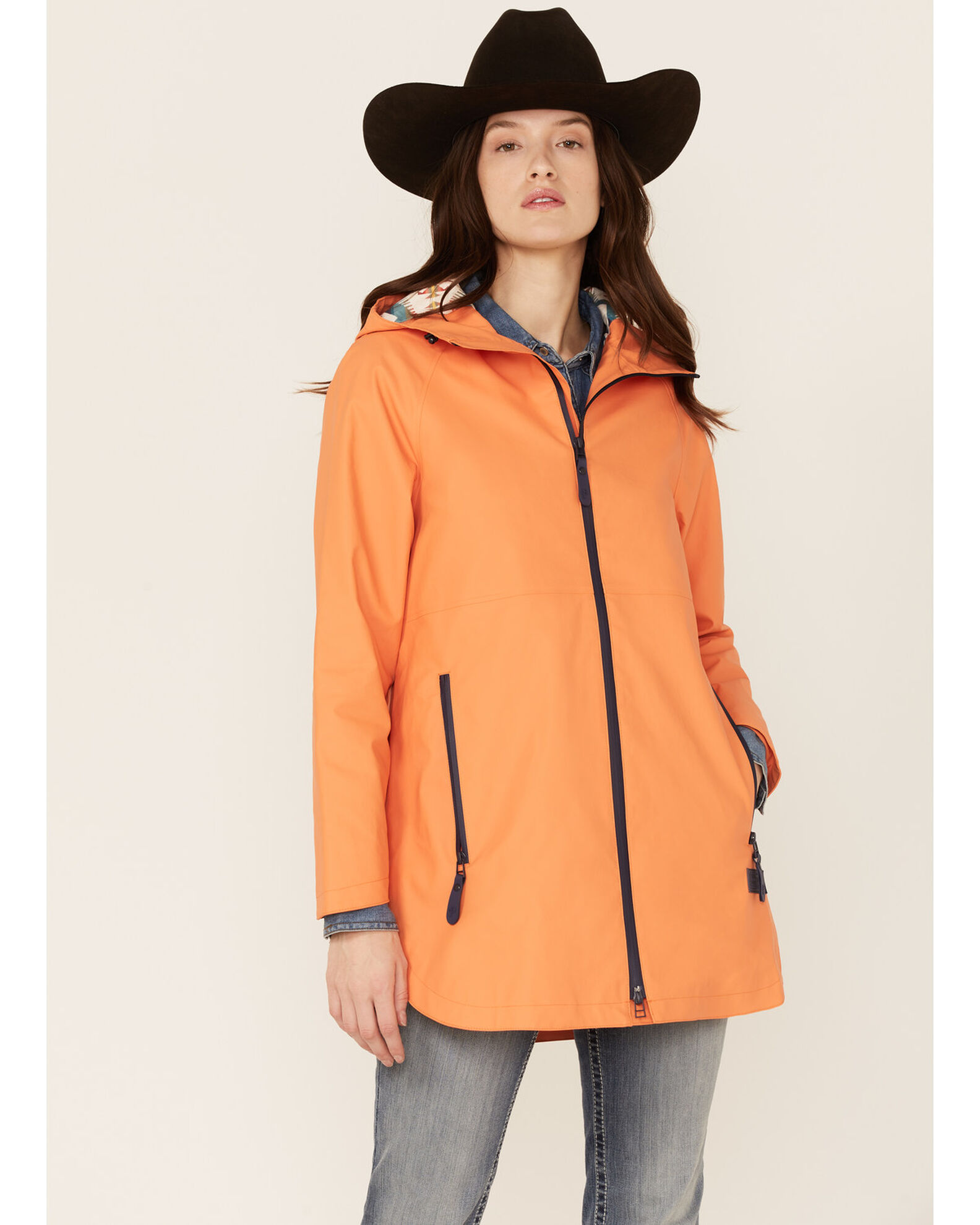 Womens orange deals raincoat