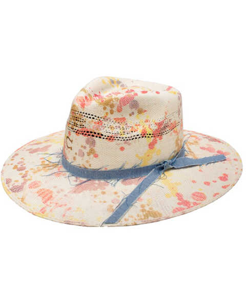 Image #1 - Charlie 1 Horse Women's Big Splash Splattered Straw Western Fashion Hat , No Color, hi-res
