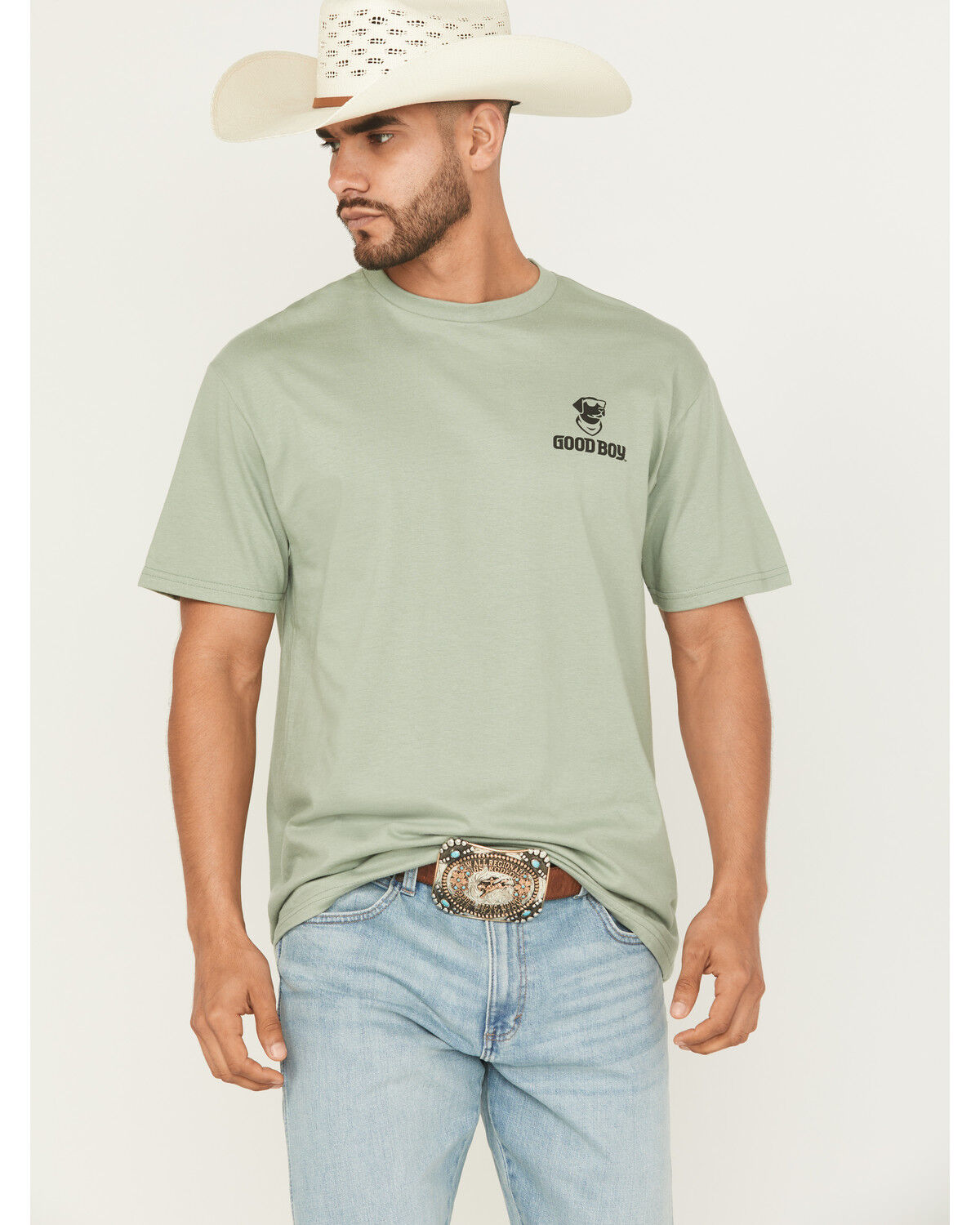 Image #2 - Buckwear Men's Good Boy Shed Fetch Short Sleeve Graphic T-Shirt - Big, Sage, hi-res