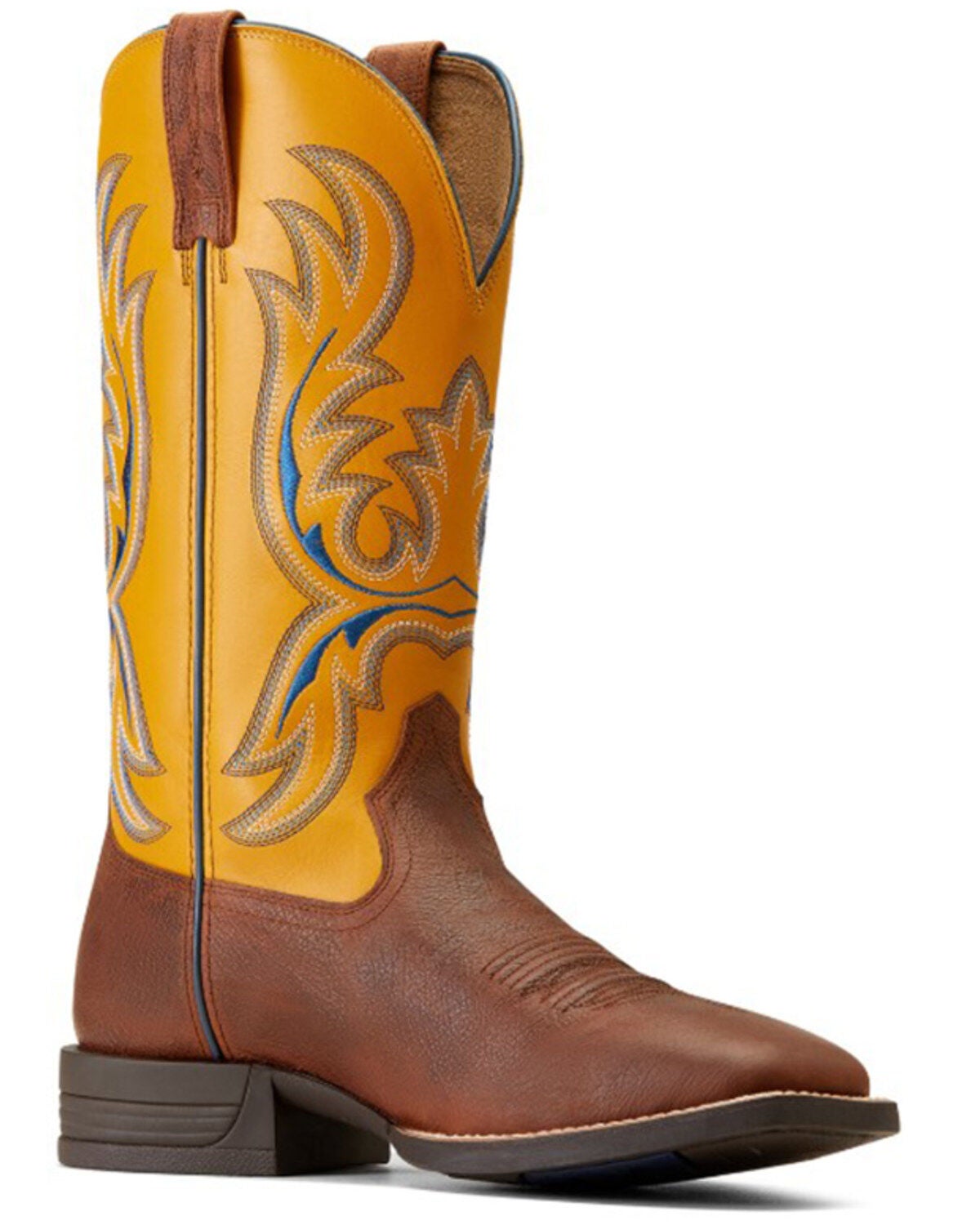 Ariat Men's Bullhead Performance Western Boots - Broad Square Toe, Brown, hi-res
