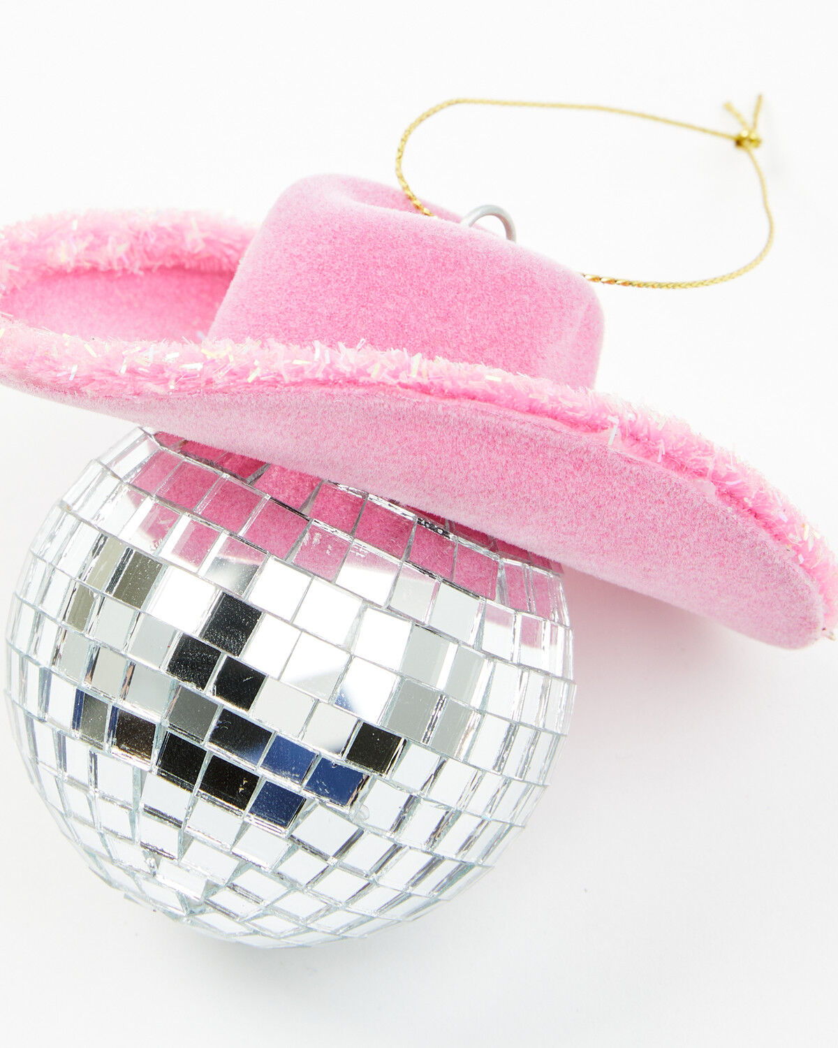 Image #2 - Kurt Adler Mirror Ball With Cowboy Hat Ornament, Multi, hi-res