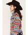 Cruel Girl Girls' Serape Stripe Cheetah Print Fleece Pullover, Multi, hi-res