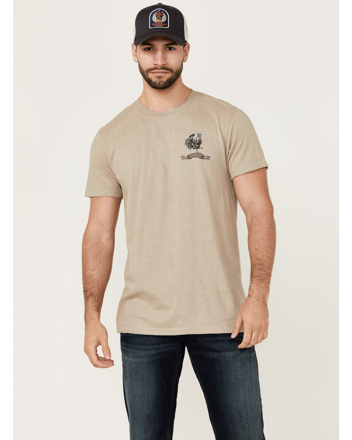 Image #1 - Moonshine Spirit Men's El Gallo Mariachi Short Sleeve Graphic T-Shirt, Tan, hi-res