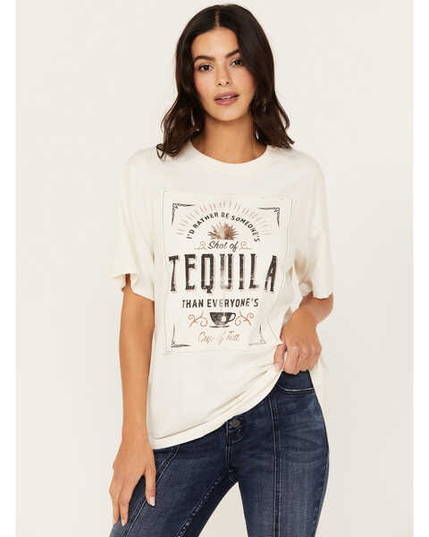 Idyllwind Women's Shot Of Tequila Short Sleeve Graphic Tee, Ivory