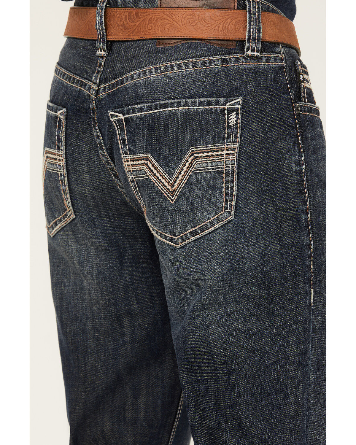 Product Name:  Rock & Roll Denim Men's Double Barrel Dark Vintage Wash Relaxed Straight Rigid Denim Jeans