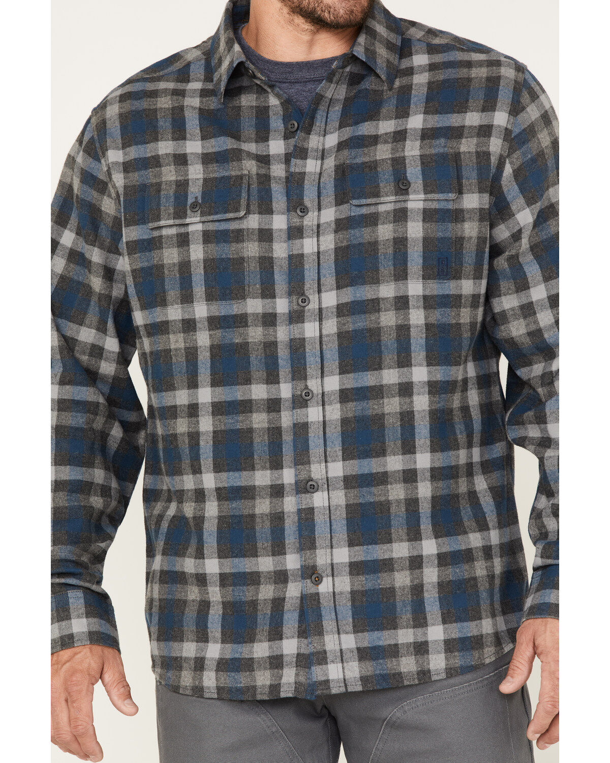 Image #3 - Brothers and Sons Men's Everyday Plaid Print Button Down Western Flannel Shirt, Blue, hi-res