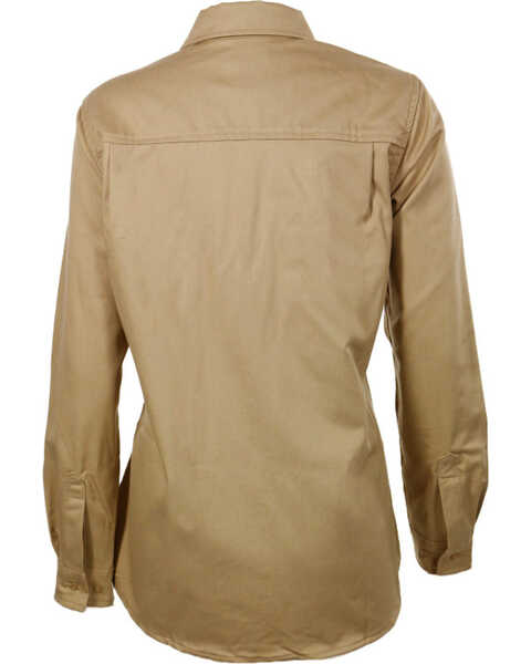 Image #2 - Lapco Women's FR Advanced Comfort Long Sleeve Work Shirt, Beige/khaki, hi-res