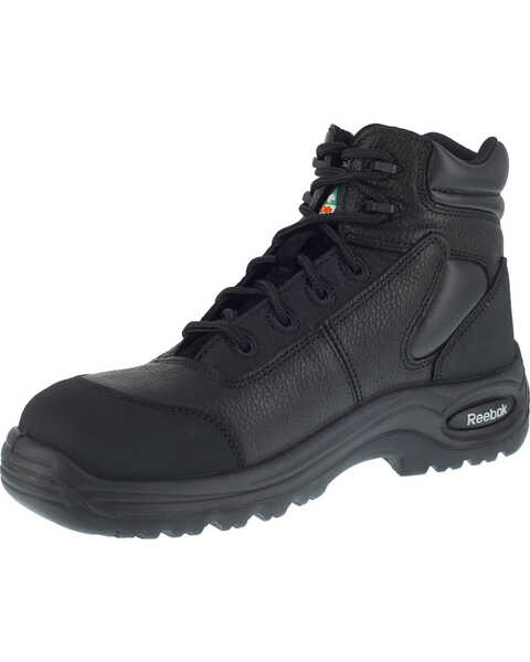 Image #2 - Reebok Men's Trainex 6" Lace-Up Waterproof Work Boots - Composite Toe, Black, hi-res