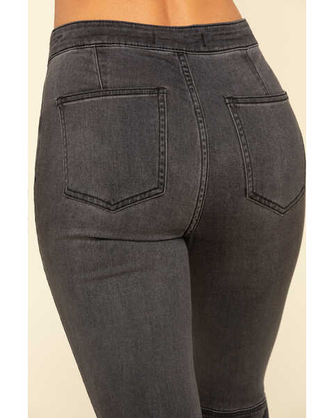 Image #5 - Free People Women's High Rise Dark Wash Just Float On Flare Jeans, Black, hi-res