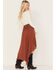 Shyanne Women's Embroidered Swiss Dot Mesh Wrap Skirt, Brown, hi-res