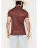 Image #4 - Cowboy Hardware Men's Mose Geo Print Short Sleeve Snap Polo, Maroon, hi-res