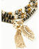 Image #2 - Lainey Wilson Women's Beaded Charm Horse and Feather Necklace, Gold, hi-res