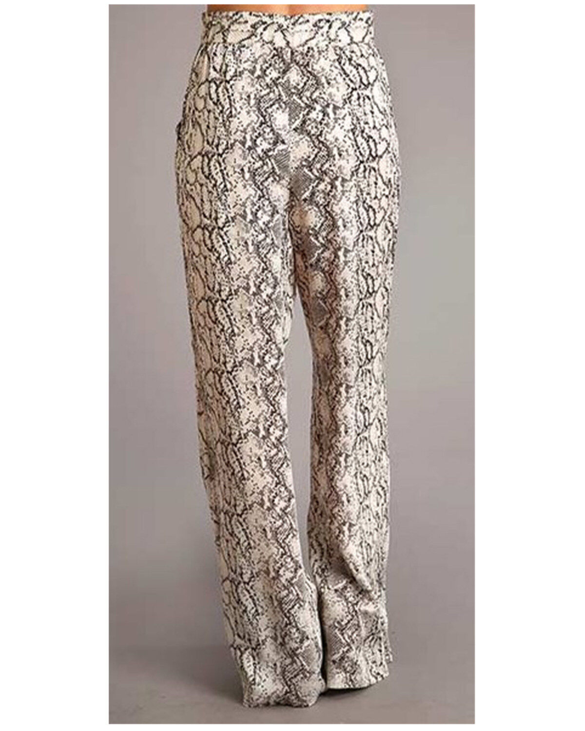 snake print straight leg trousers