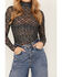 Image #3 - Free People Women's Under It All Printed Bodysuit, Navy, hi-res