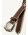 Image #2 - RANK 45® Men's Dallas Southwestern Print Inlay Belt, Brown, hi-res