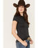 RANK 45 Women's Solid Short Sleeve Performance Tee, Black, hi-res