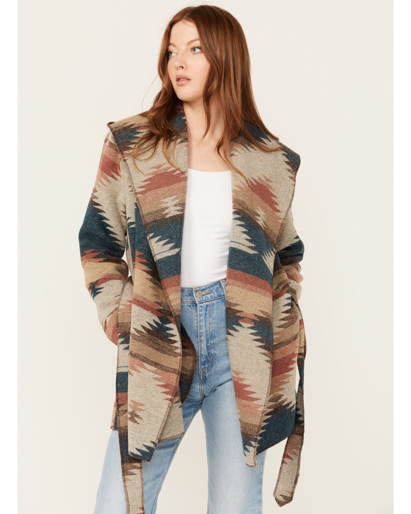 Hooded online wrap coat