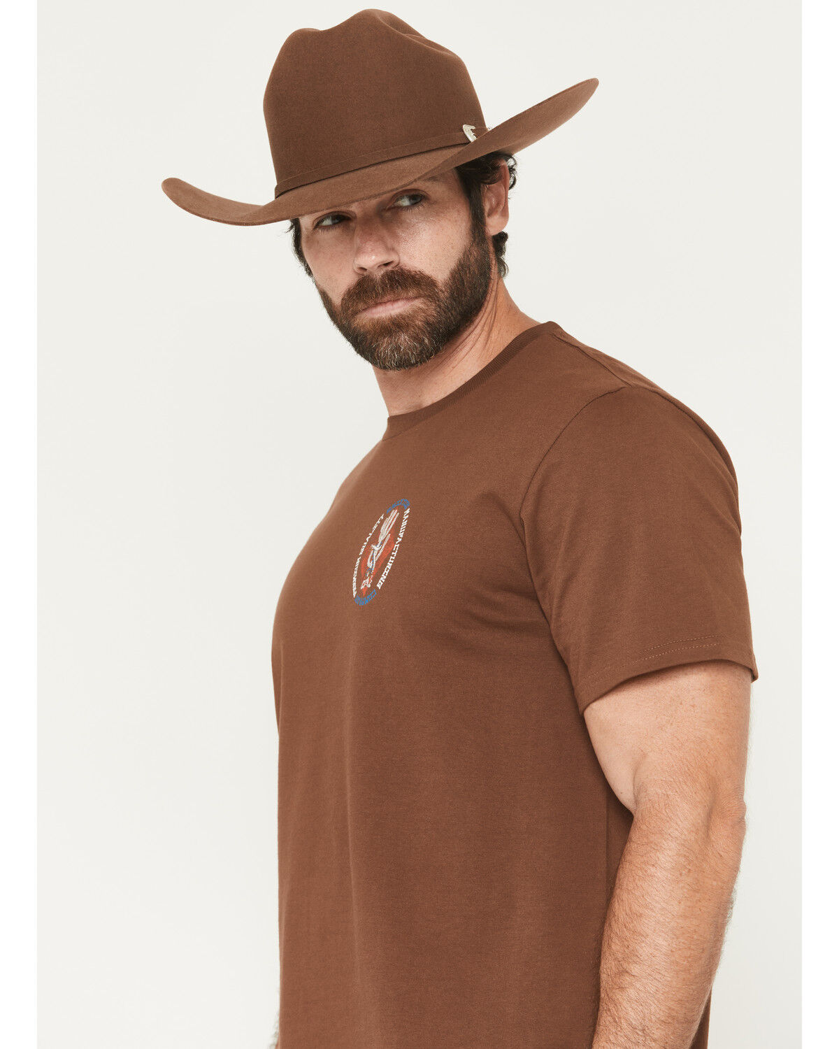 Image #3 - Brixton Men's Boot Barn Exclusive Burrill Short Sleeve Graphic T-Shirt, Brown, hi-res