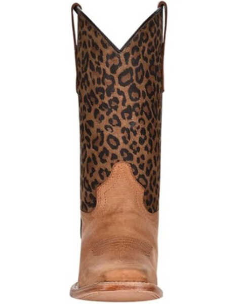 Circle G Girls' Honey Leopard Print Western Boots - Square Toe, Honey, hi-res