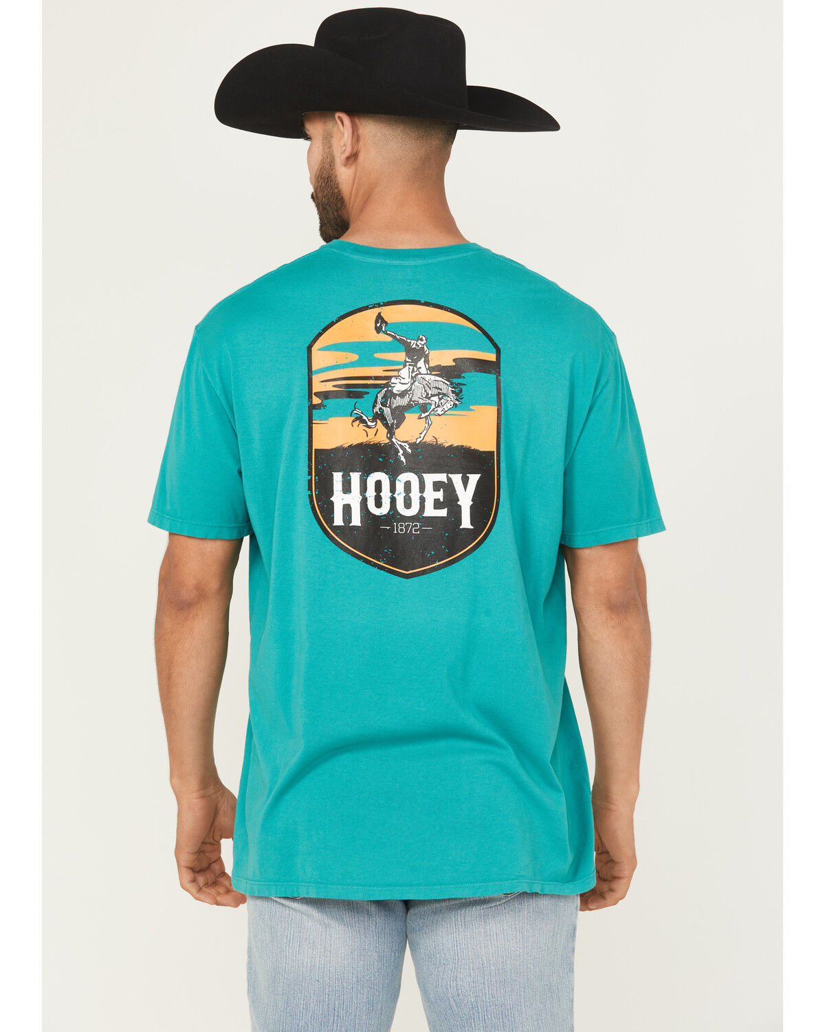 Image #1 - Hooey Men's Cheyenne Short Sleeve Graphic T-Shirt, Teal, hi-res