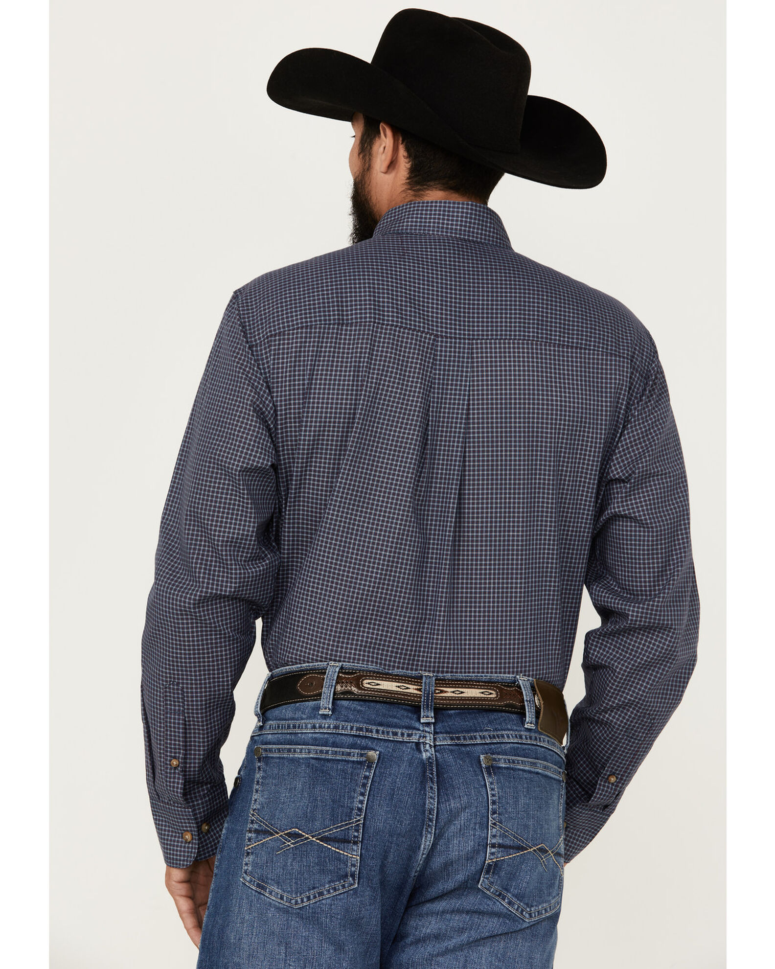 Wrangler Riata Men's Plaid Print Long Sleeve Button-Down