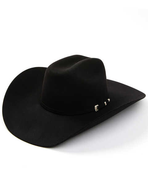 Serratelli 100X Tuscan Black Fur Felt Self-Band Western Hat , Black, hi-res