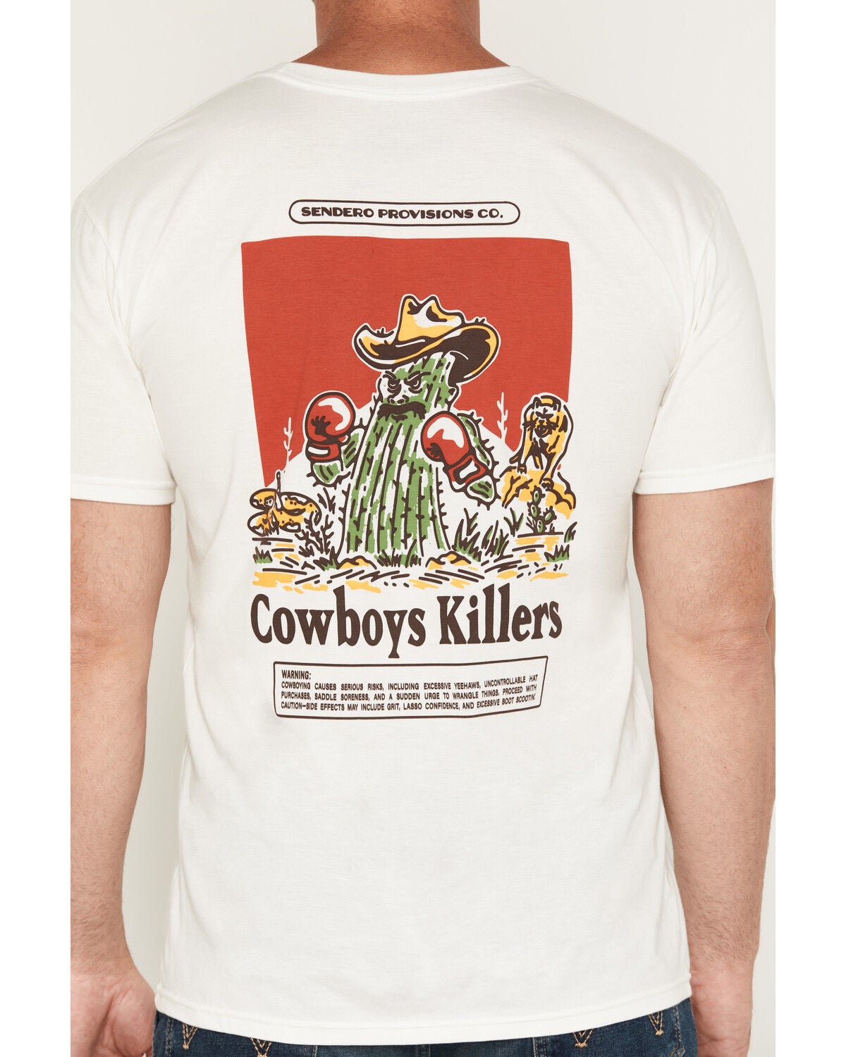 Image #4 - Sendero Provisions Men's Cowboy Killers Short Sleeve Graphic T-Shirt, White, hi-res