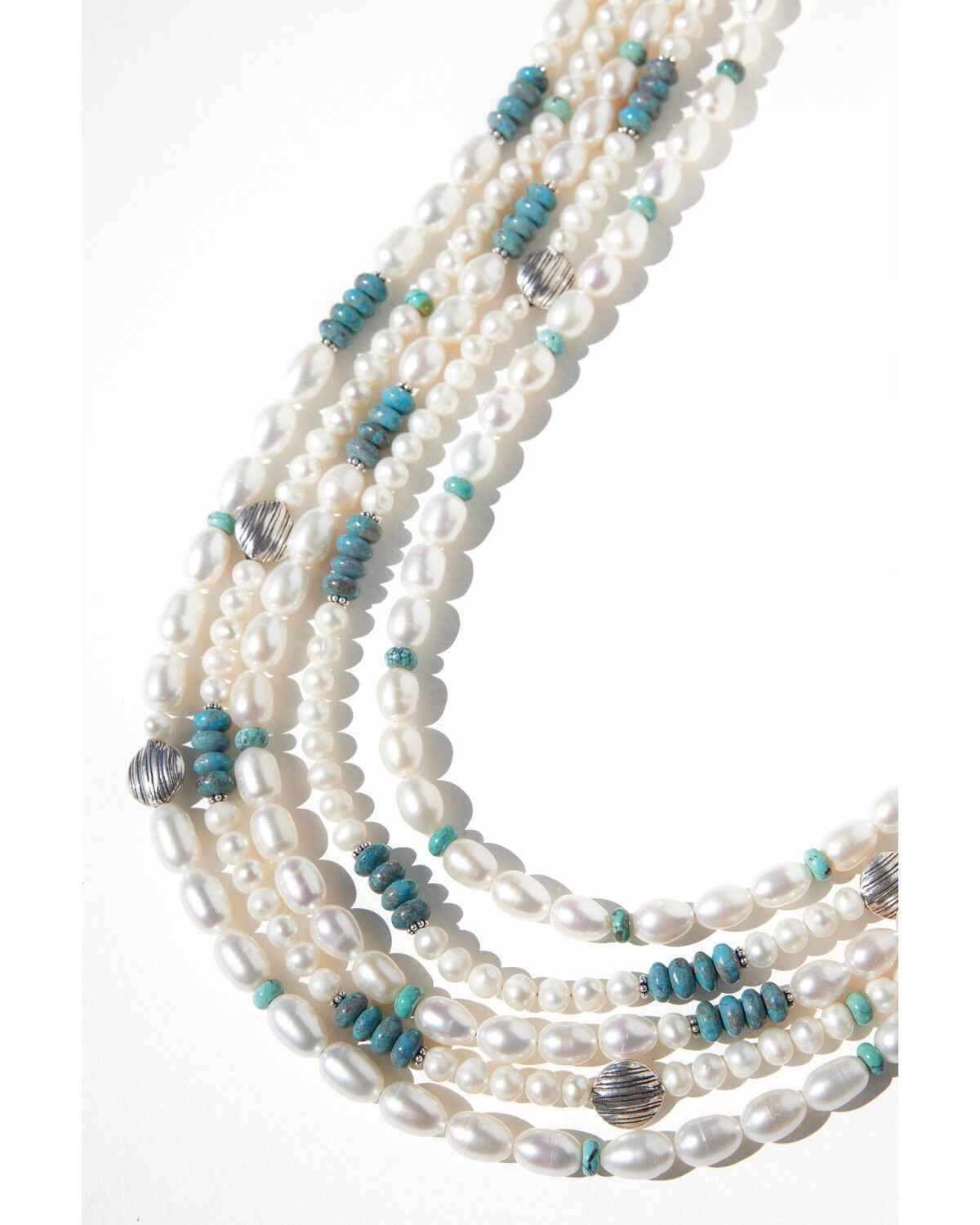 Image #4 - Paige Wallace Women's 5-Layer Pearl Necklace, Silver, hi-res