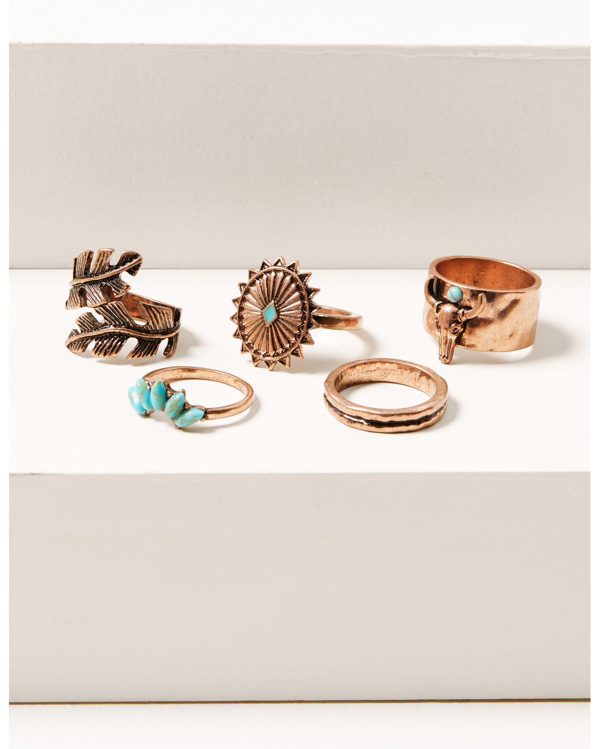 Image #1 - Shyanne Women's Copper Concho & Longhorn Earring Set, Rust Copper, hi-res