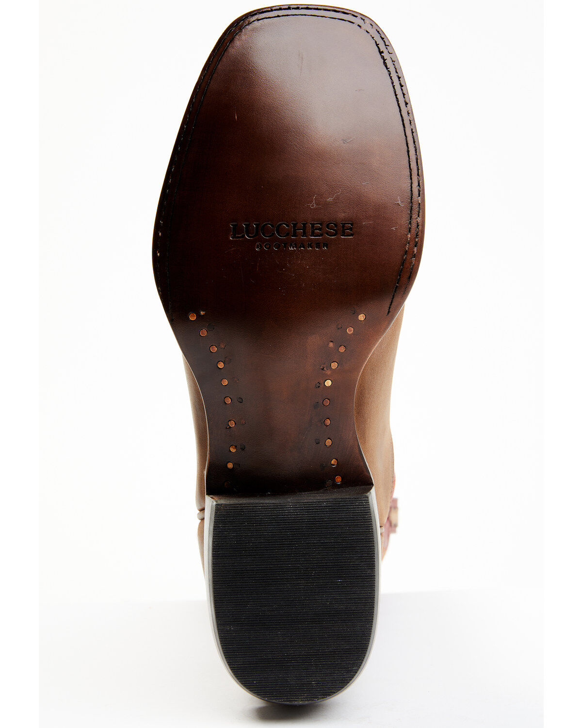 Image #7 - Lucchese Men's Gordon Western Boot - Broad Square Toe, Tan, hi-res
