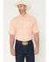 Image #1 - George Strait by Wrangler Men's Geo Print Short Sleeve Button-Down Stretch Western Shirt - Tall, Orange, hi-res