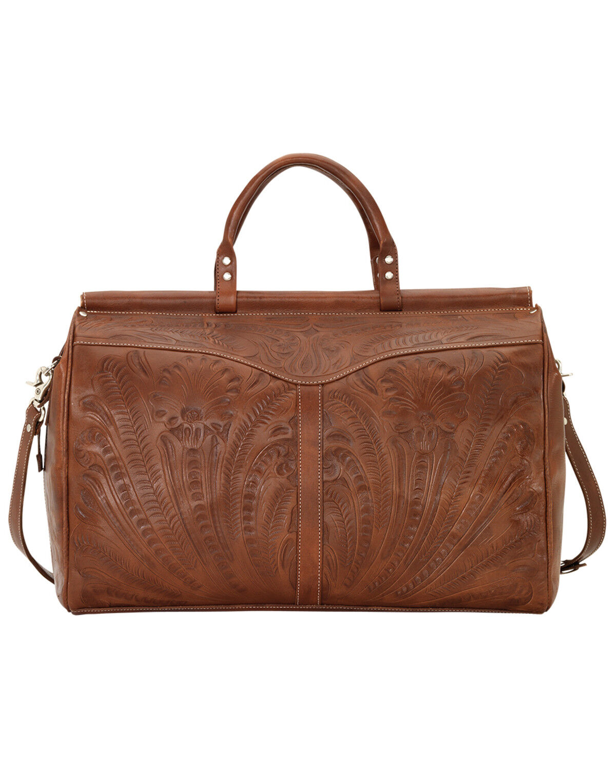 Image #3 - American West Antique Tan Leather Duffel Bag, Antique Tan, hi-res
