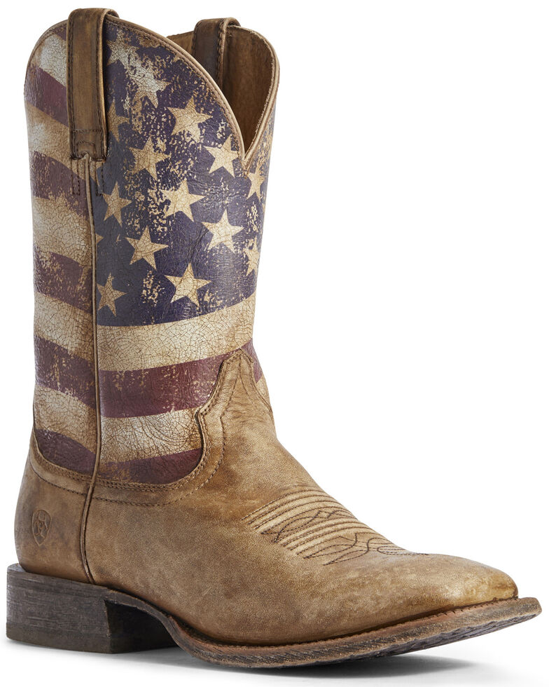 Ariat Men's Circuit Proud American Flag Western Boots - Wide Square Toe ...