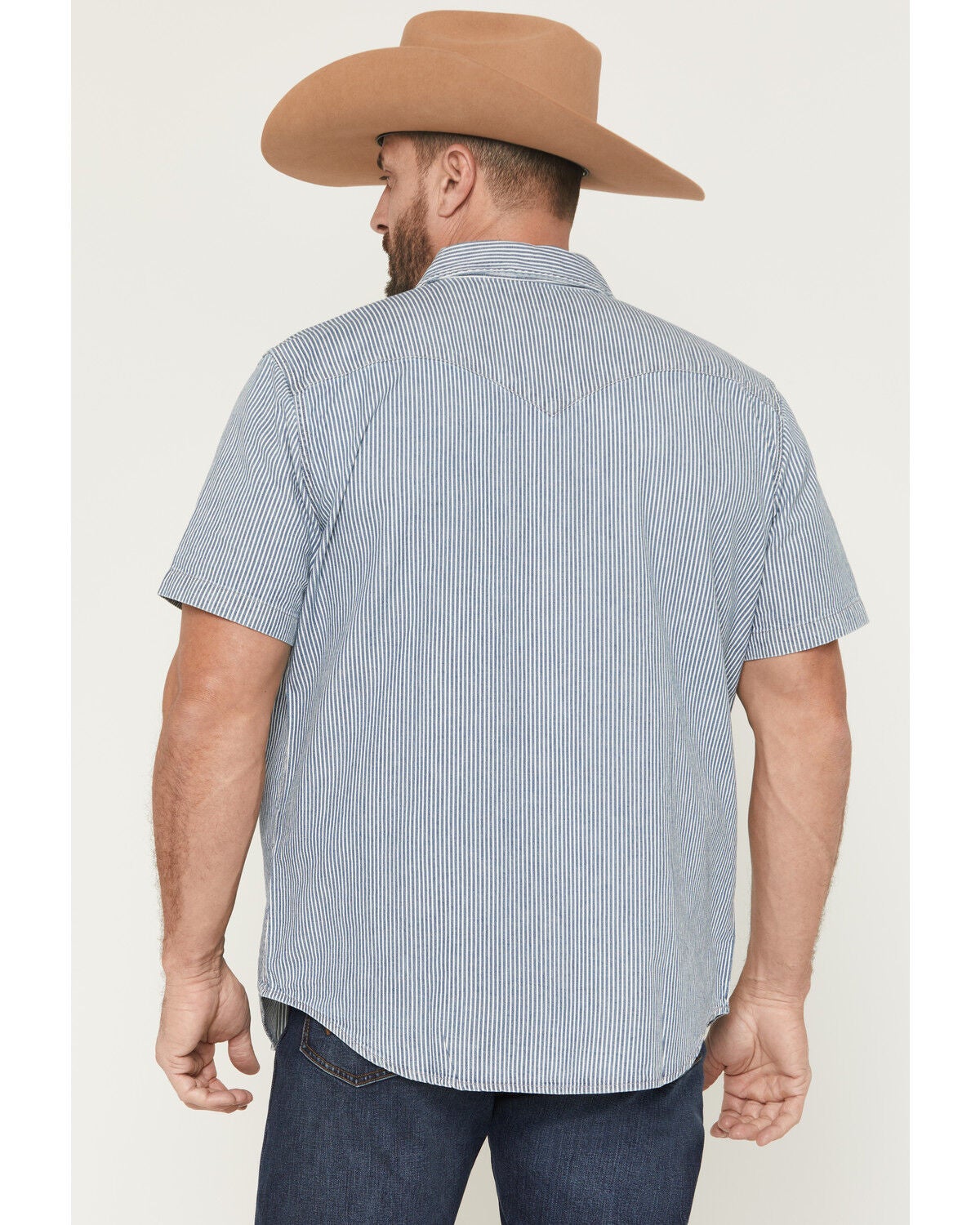 Levi's Men's Classic Picadilly Striped Short Sleeve Snap Western