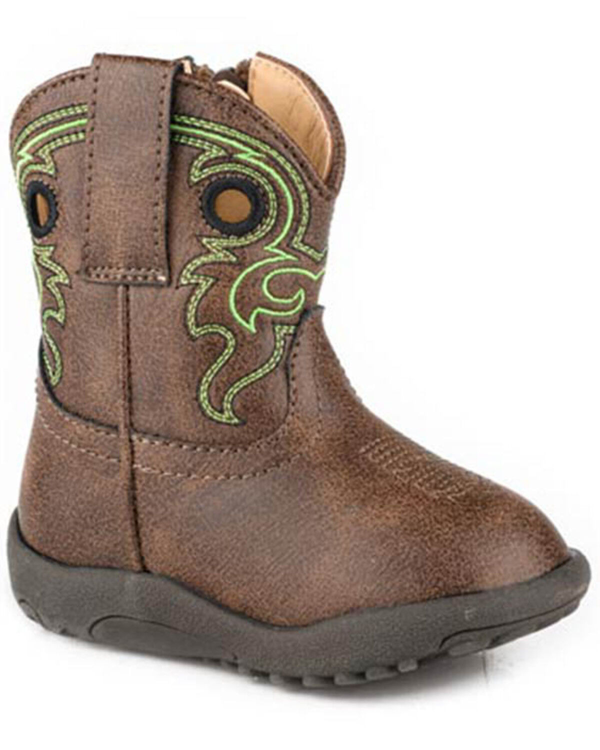 Image #1 - Roper Infant Boys' Cowbabies Reno Western Boots - Round Toe, Brown, hi-res