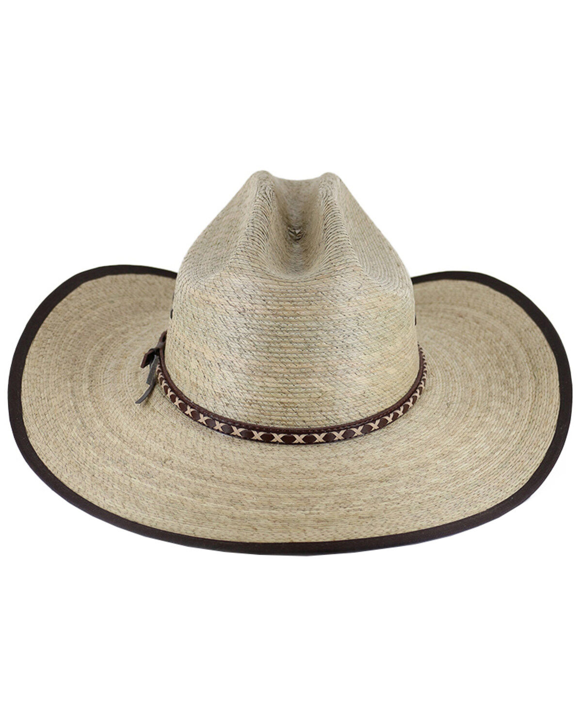 Image #3 - Cody James® Men's Brown Trimmed Straw Hat, Natural, hi-res