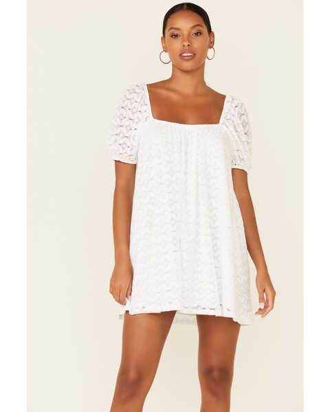 Show Me Your Mumu Women's White Spacey Lacey Dress, White, hi-res