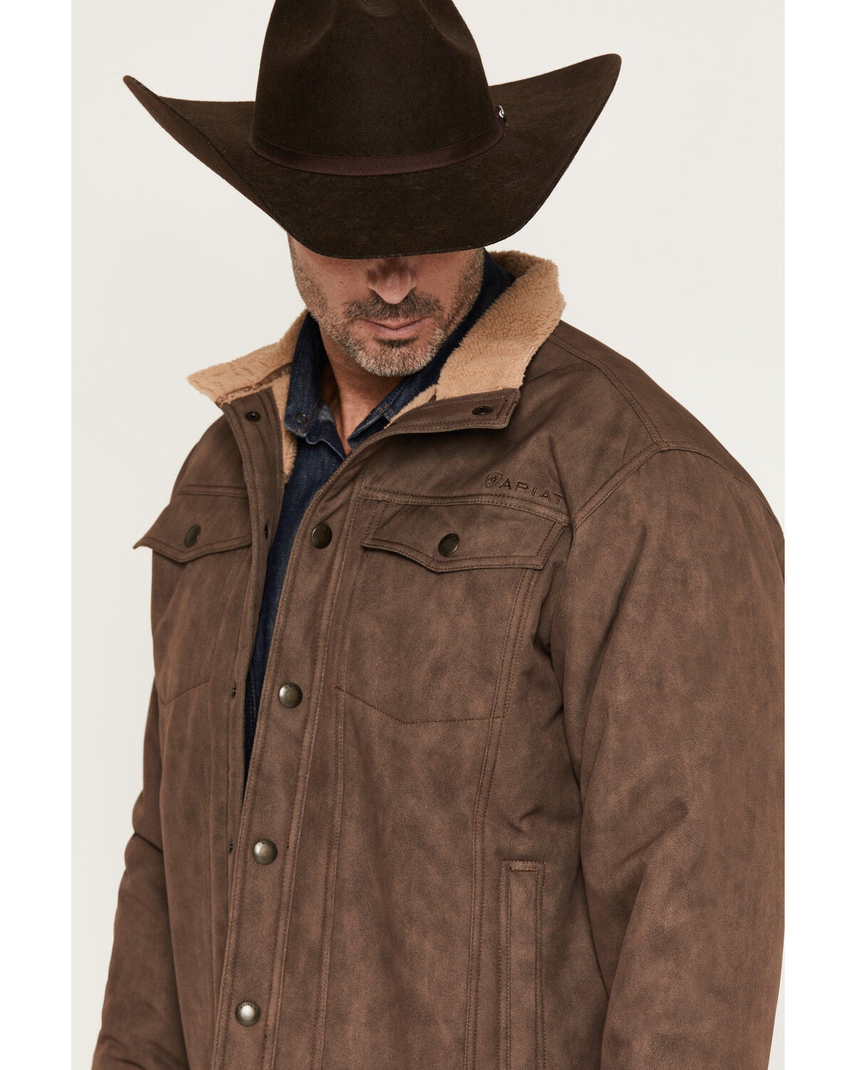 Image #2 - Ariat Men's Vernon Sherpa 2.0 Jacket, Brown, hi-res