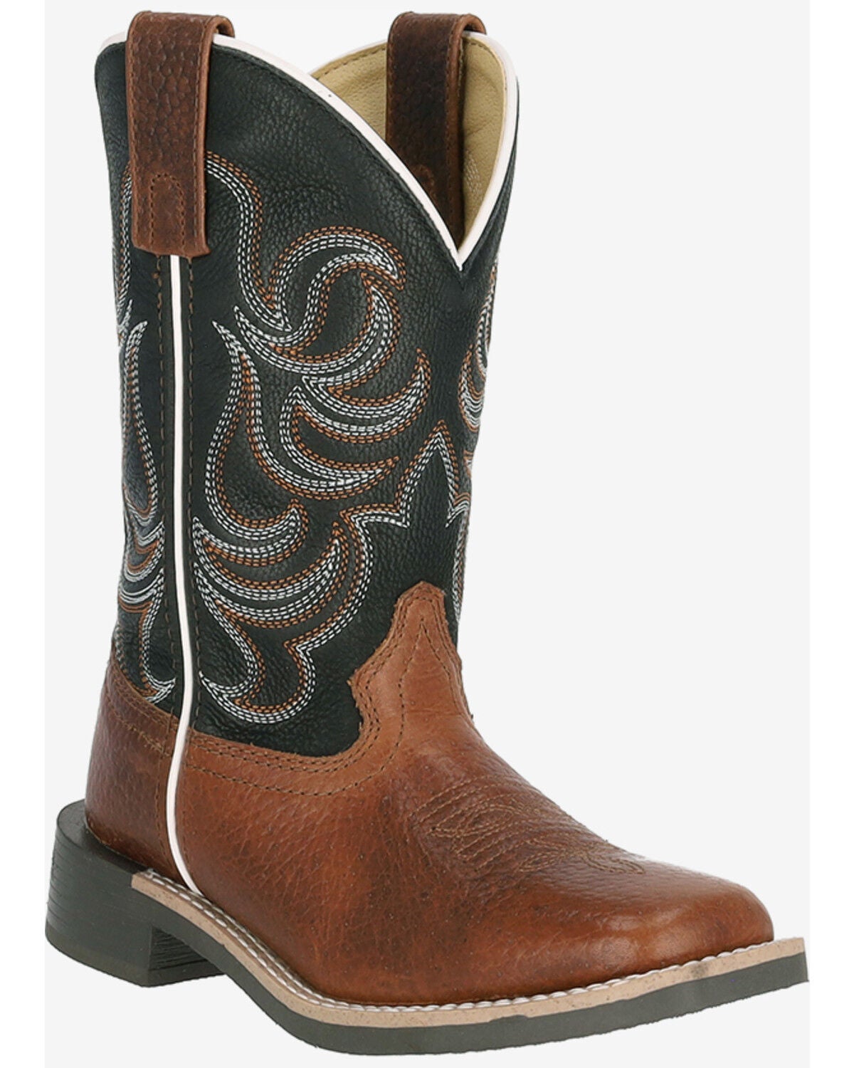 Smoky Mountain Boys' Grant Western Boots - Broad Square Toe, Black, hi-res