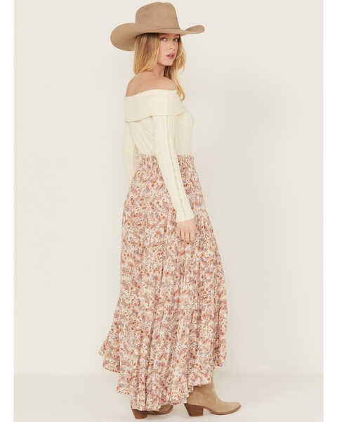 Image #3 - Wild Moss Women's Floral Print Skirt , Ivory, hi-res