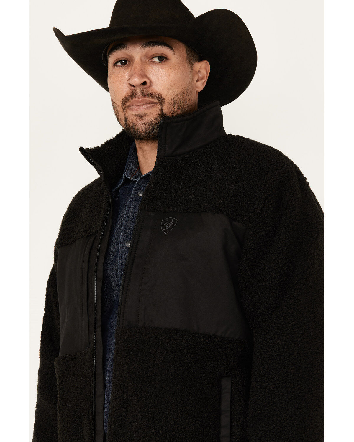Image #2 - Ariat Men's Odessa Sherpa Lightweight Jacket, Black, hi-res
