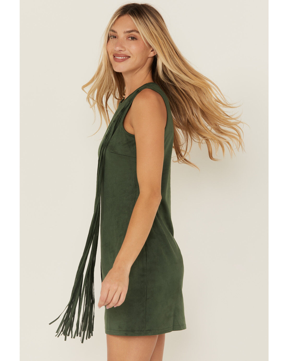 Image #2 - Rock & Roll Denim Women's Fringe Mini Dress, , hi-res