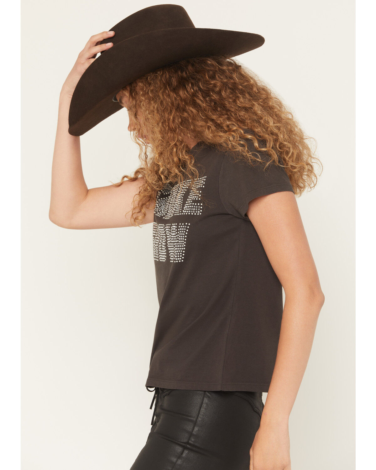 Image #2 - Idyllwind Women's Smoke Show Rhinestone Short Sleeve Baby Tee, Black, hi-res