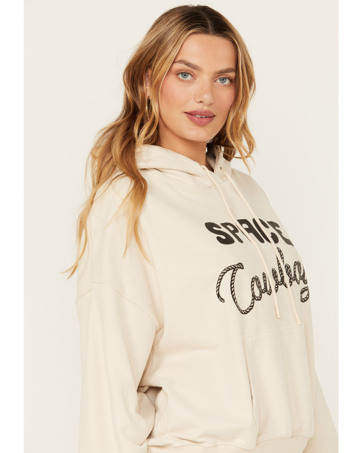 Image #2 - Wrangler Women's Space Cowboy Graphic Hoodie, Ivory, hi-res