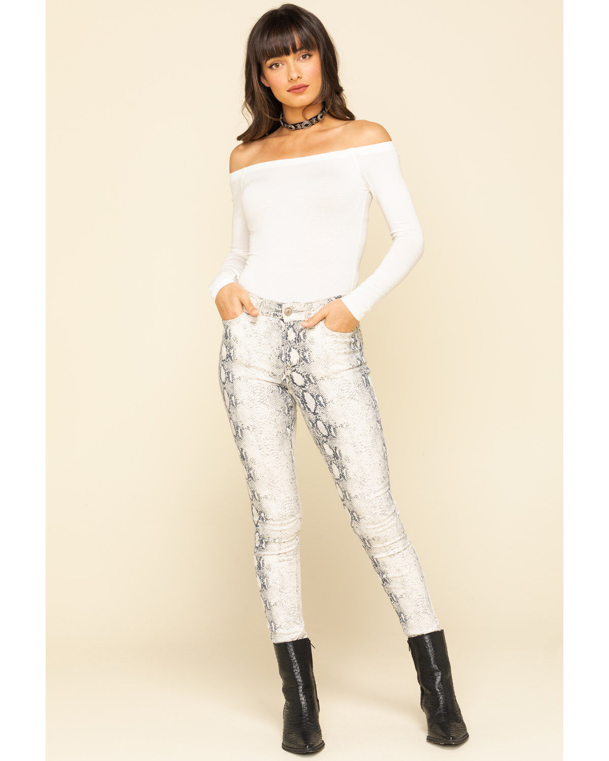 Image #6 - Shyanne Women's Python Print Skinny Jeans, , hi-res
