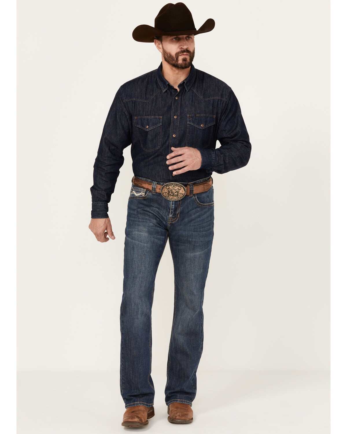 Image #2 - Rock & Roll Denim Men's Medium Wash Pistol Reflex Straight Stretch Denim Jeans, Medium Wash, hi-res
