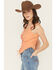 Image #2 - Rock & Roll Denim Women's Embroidered Corset Tank, Orange, hi-res