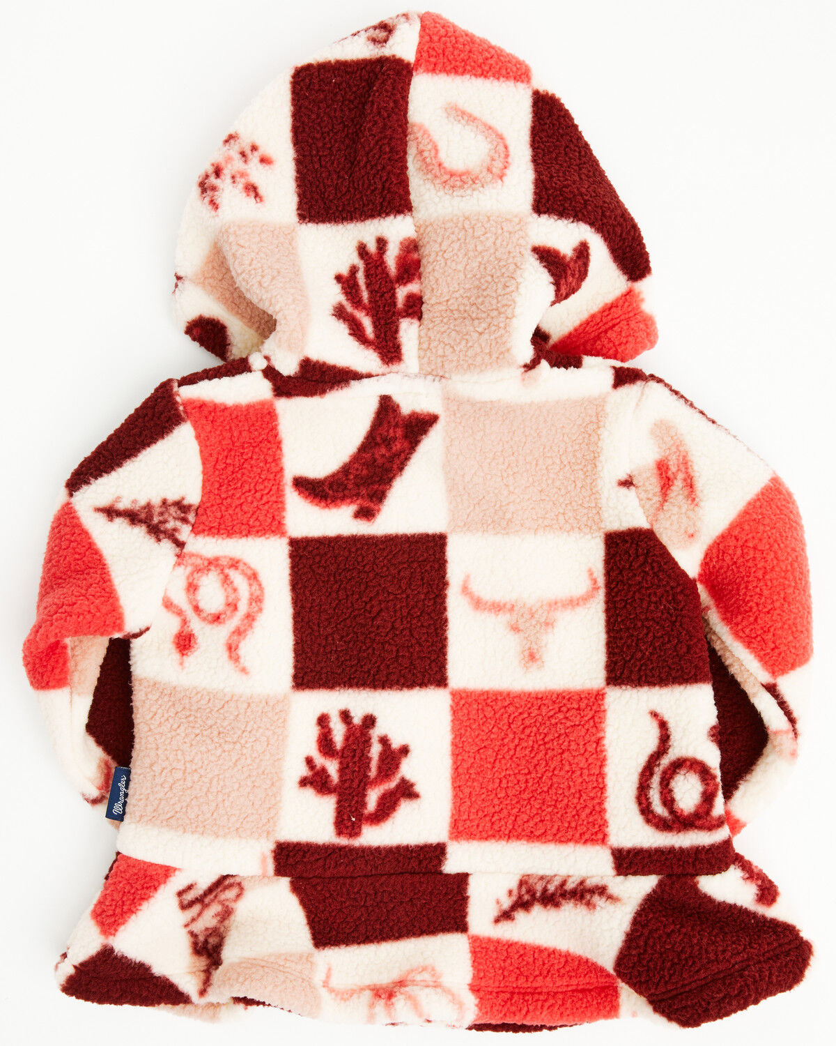 Image #3 - Wrangler Infant Girls' Conversation Print Sherpa Zip-Up Hooded Jacket, Pink, hi-res